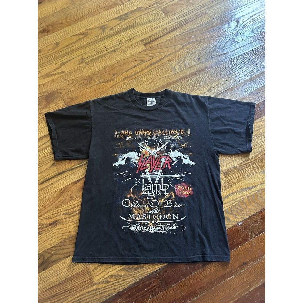 Vintage Slayer The Unholy Alliance 2006 Tour T Shirt Mens Size Large Lamb Of God